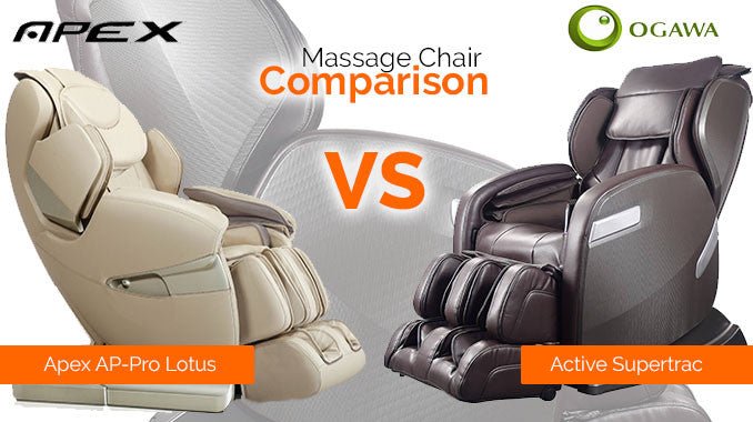 Ogawa Active Supertrac vs Apex AP-Pro Lotus - MassageChairPlanet.com