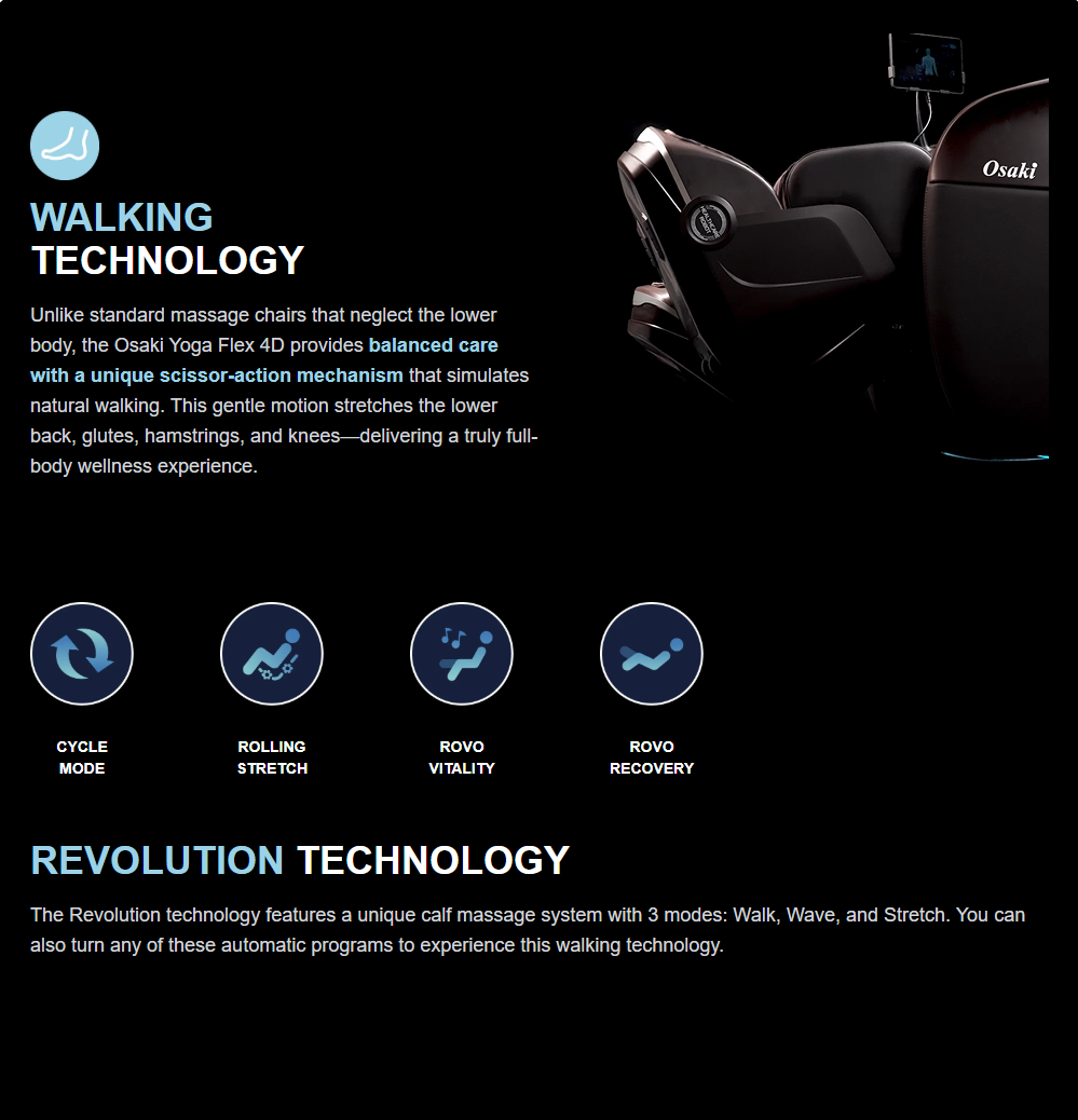 Osaki Yoga Flex Air Walking Technology