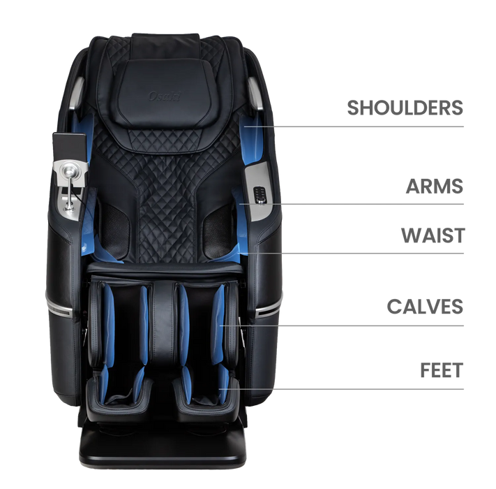 Osaki Aeris 4D Duo 44-cell air compression massage zones - MassageChairPlanet.com