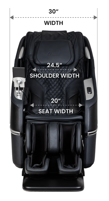 Osaki Aeris 4D Duo shoulder and seat width dimensions - MassageChairPlanet.com