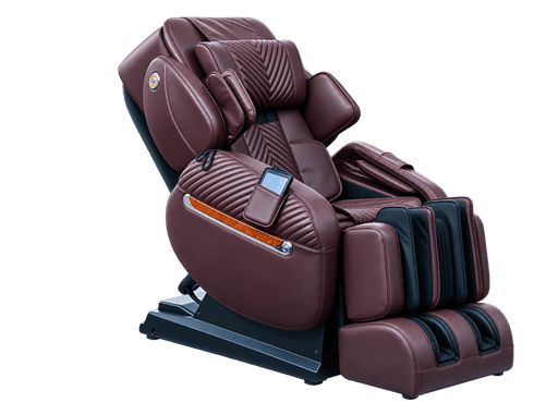 Luraco iRobotics 11 (i11) Special Edition Medical Massage Chair – chocolate, three-quarter view reclined