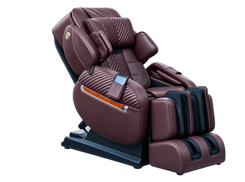 Luraco iRobotics 11 (i11) Special Edition Medical Massage Chair – chocolate, three-quarter view reclined
