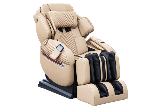 Luraco iRobotics 11 (i11) Billionaire Edition Medical Massage Chair - Cream - angled view