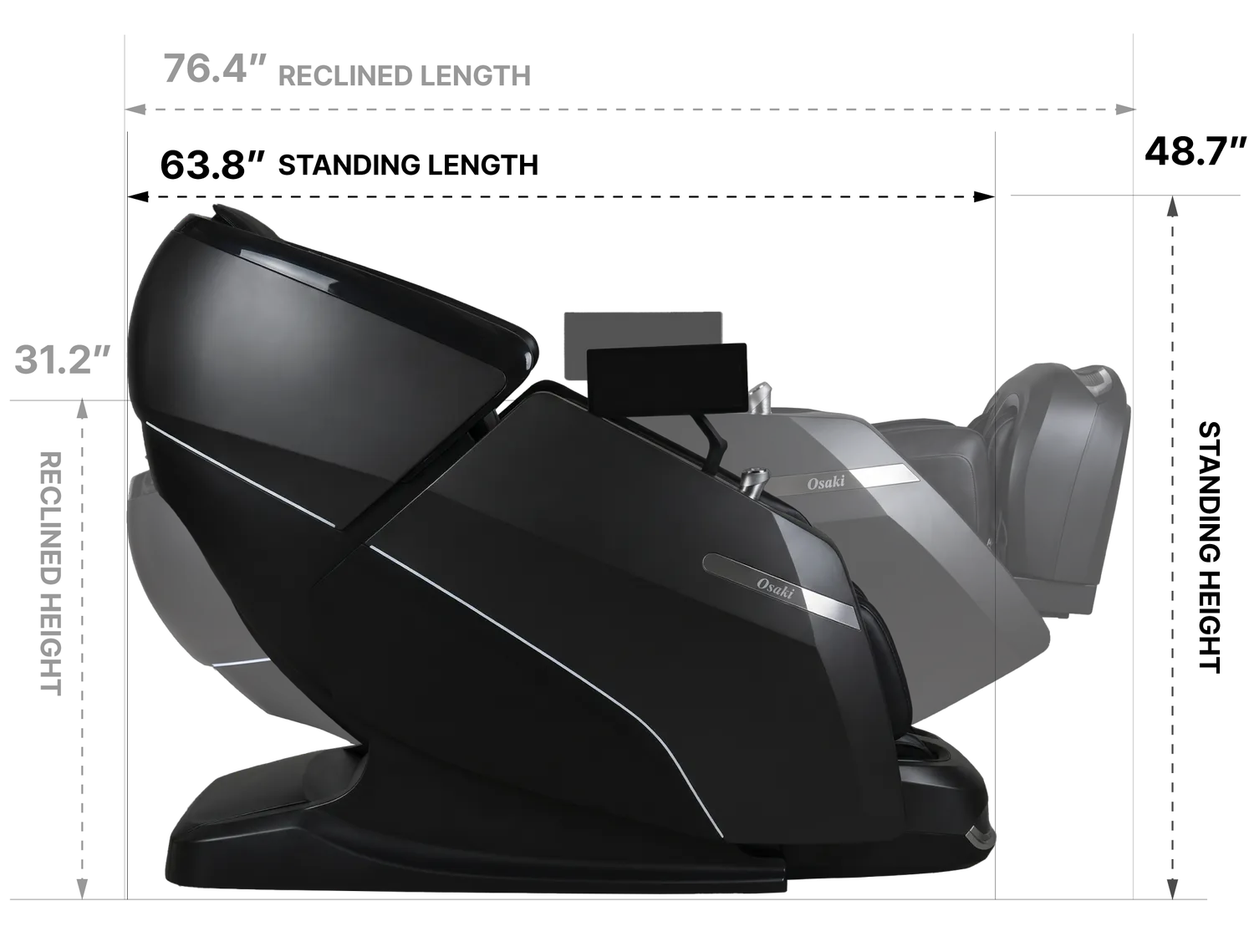 Osaki Vanguard Duo 4D side dimensions